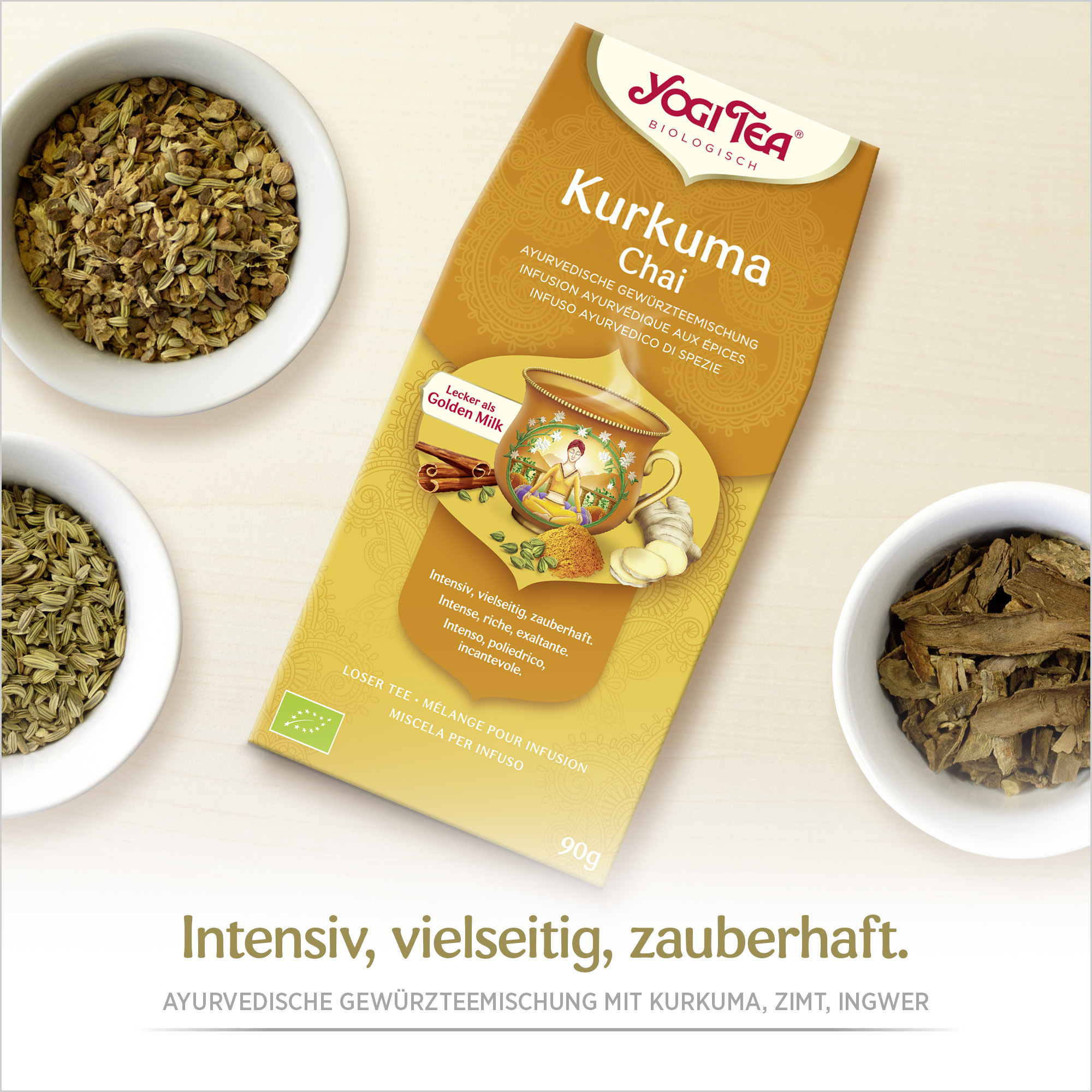 10 x BIO YOGI TEA Kurkuma Chai | 10x90g lose