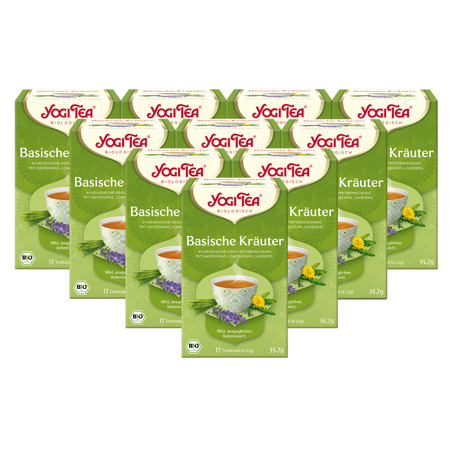 10 x BIO YOGI TEA Basische Kräuter | 10 x 35,7g