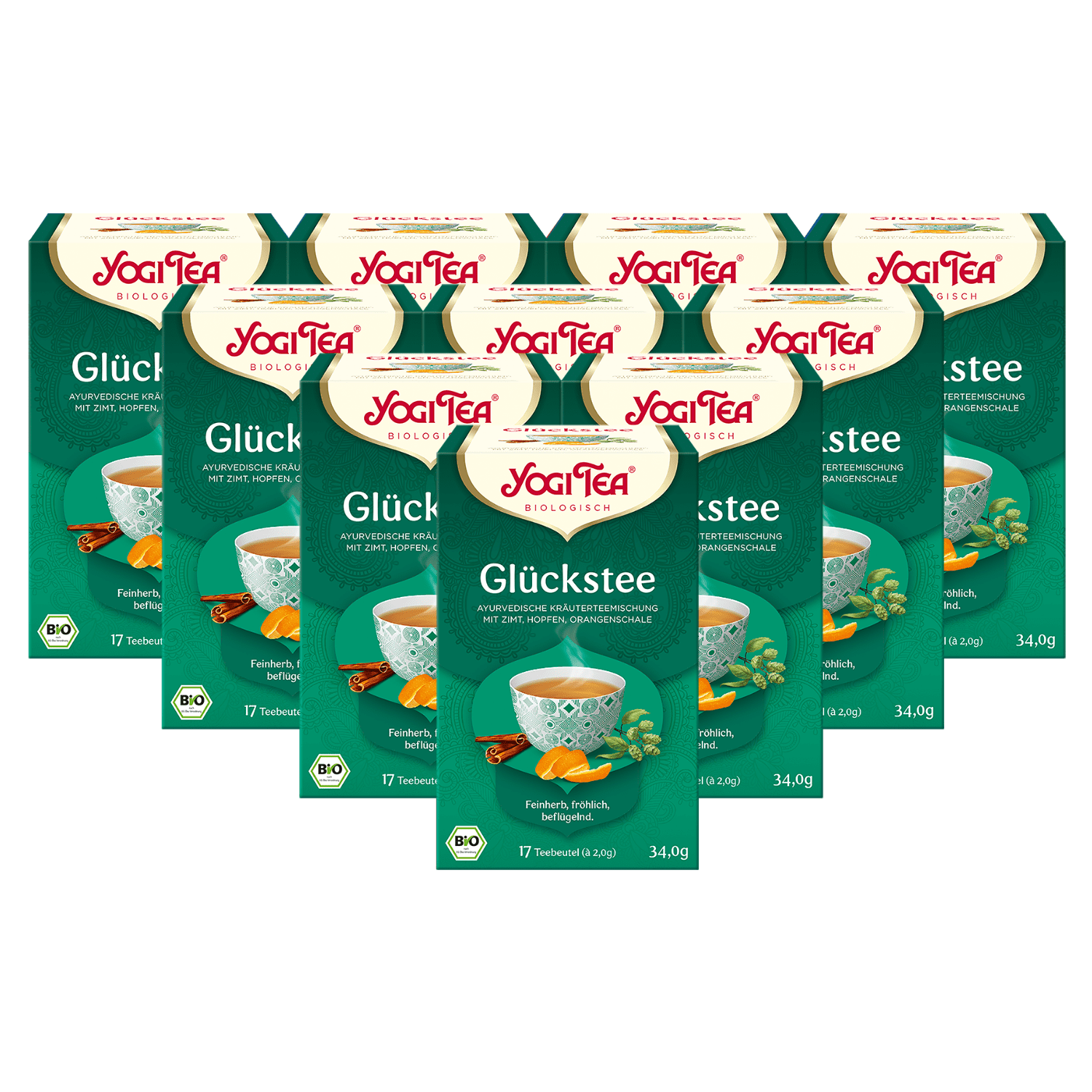 10 x BIO YOGI TEA Glücks Tee  | 10 x 34g